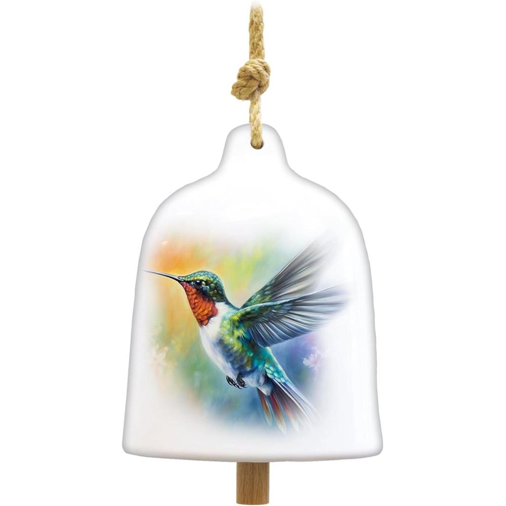 image:imageSpoontiques Hummingbird Garden Bell Decorative Ceramic Bell for Yard and Garden Decoration Indoor and Outdoor Dcor
