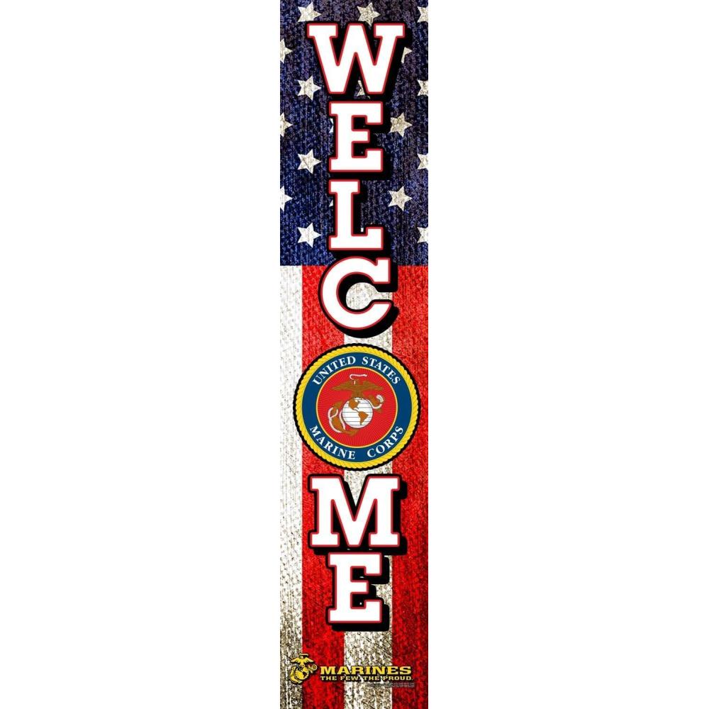 image:imageSpoontiques Marines Porch Sign  Decorative Home Dcor Wooden Signs  Rustic Outdoor Decoration  Durable and Weatherproof  Entryway Decoration  8 x 40