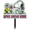 Spoontiques – Garden Décor – Garden Stake – Decorative Stake for Lawn and Yard – 24″ High – Durable Weather Resistant Resin Sign for Home Décor – Peanuts Love Grows Here Garden Stake
