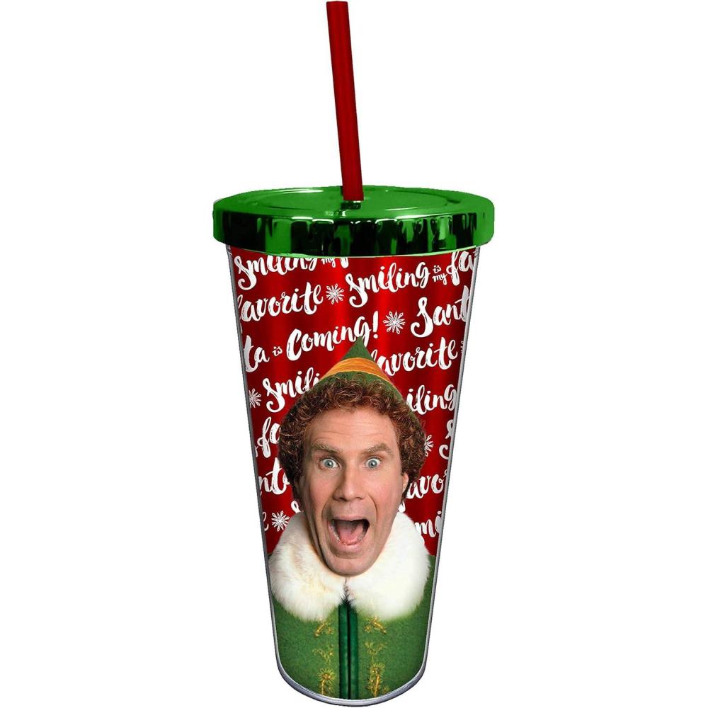 image:imageSpoontiques Santa is Coming Foil Cup with Straw