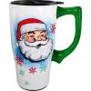 Spoontiques – Ceramic Travel Mugs – Bah Humbug Cup – Hot or Cold Beverages – Gift for Coffee Lovers(Santa)