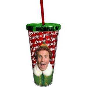 Spoontiques Santa is Coming Foil Cup with Straw