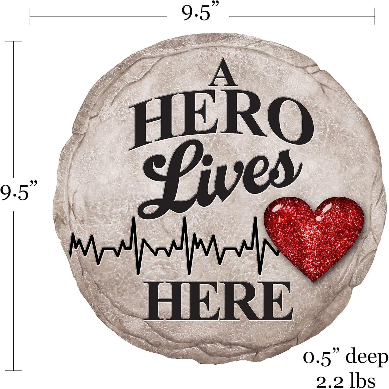 image:imageSpoontiques Garden Dcor A Hero Lives Here Stepping Stone Decorative Stone for Garden