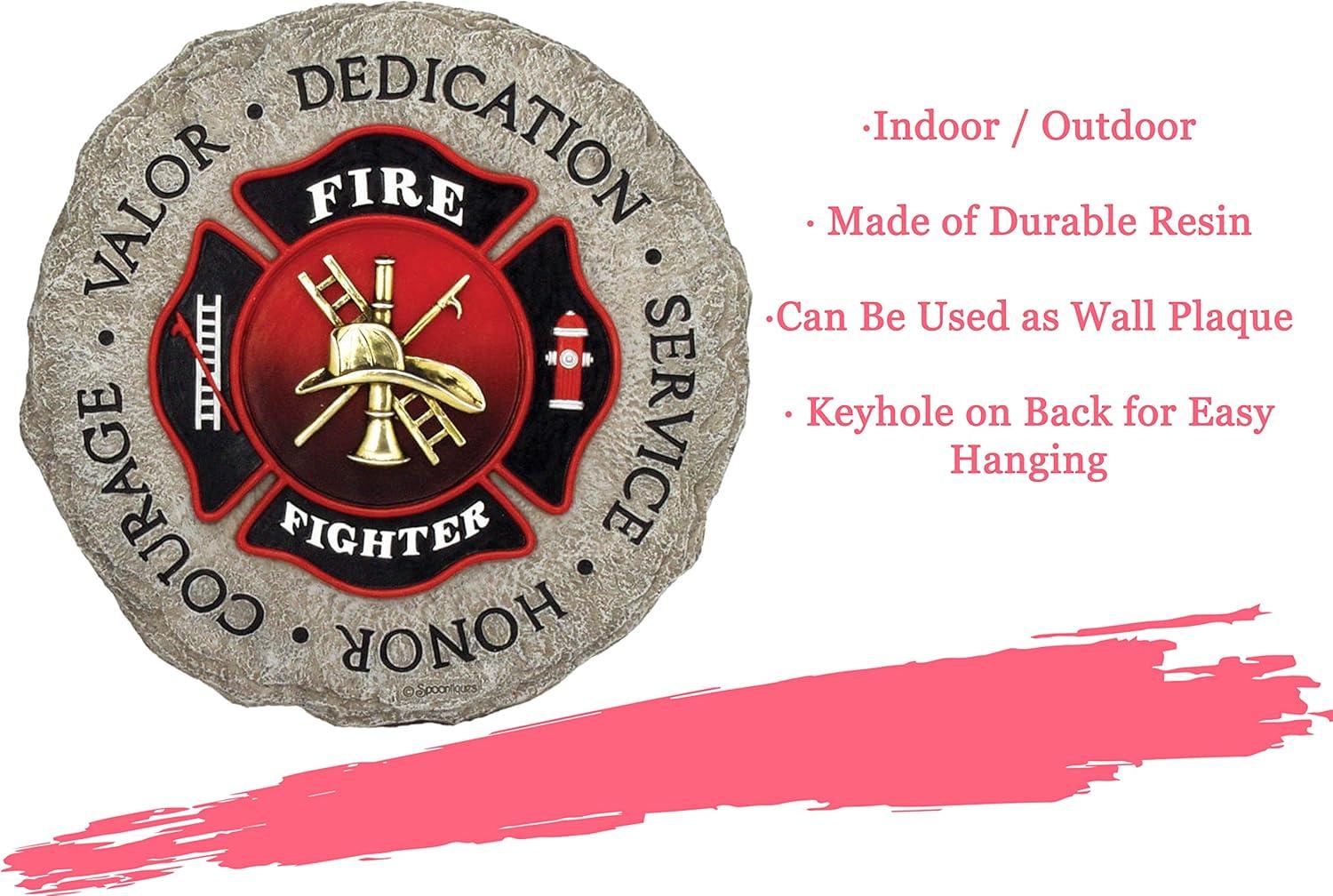 image:imageSpoontiques Firefighter Stepping Stone Garden Dcor Decorative Stone for Patio Home Lawn and Yard