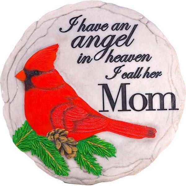 image:imageSpoontiques Cardinal Glitter Stepping Stone Decorative Garden Stone for Yard Patio Garden or Walkway Outdoor or Indoor Home DecorMom Cardinal