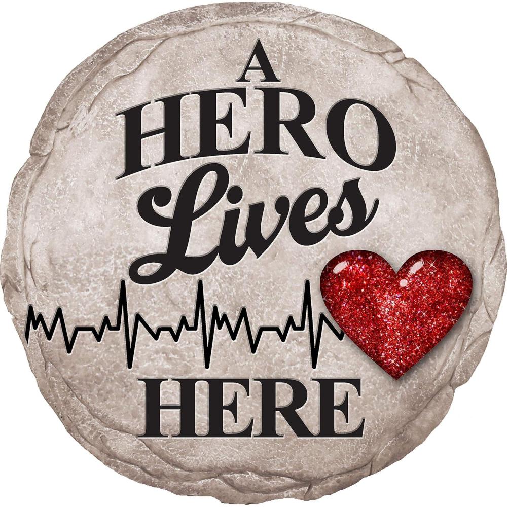 image:imageSpoontiques Garden Dcor A Hero Lives Here Stepping Stone Decorative Stone for Garden