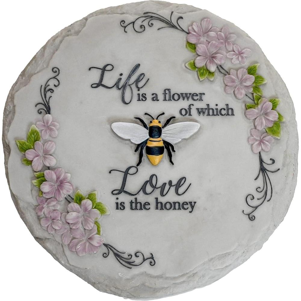 image:imageSpoontiques Garden Dcor Life is Flower Stepping Stone Decorative Stone for Garden