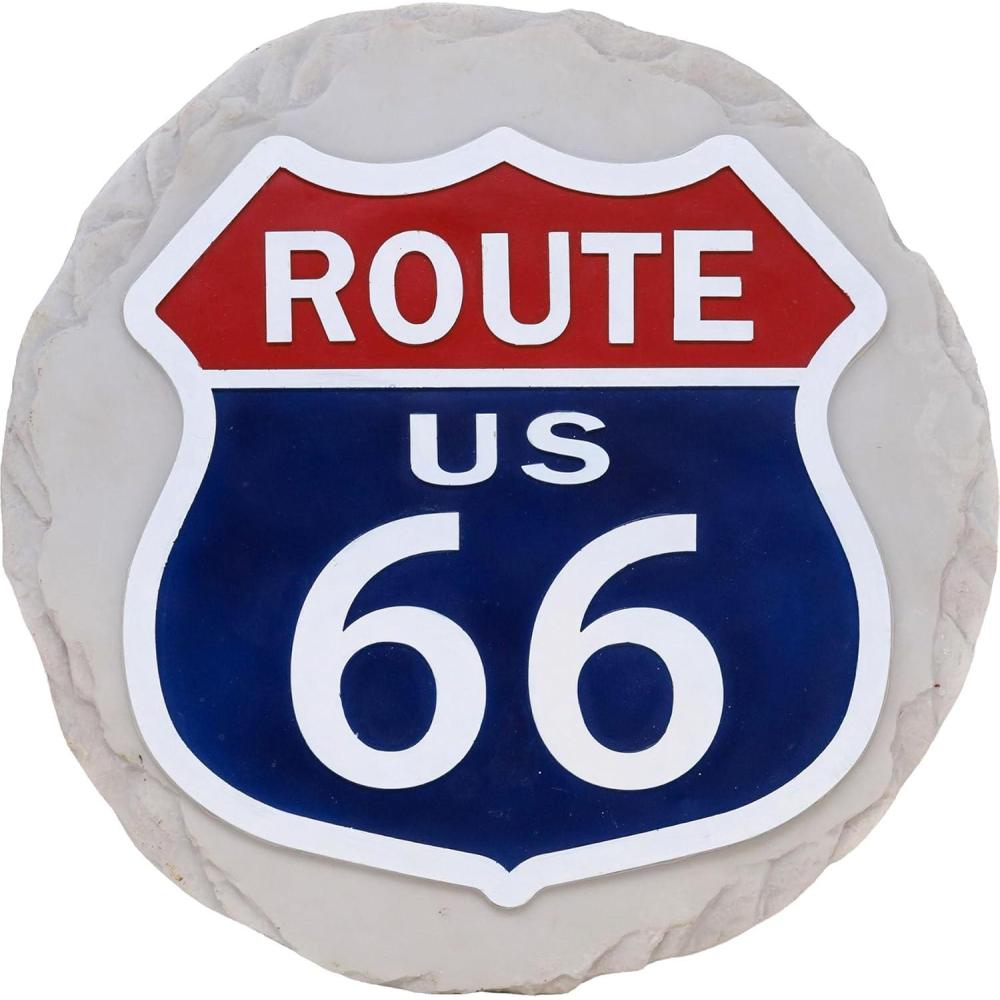 image:imageSpoontiques Route 66 Stepping Stone Garden Dcor Decorative Stone for Patio Home Lawn and Yard