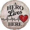 Spoontiques – Garden Décor – A Hero Lives Here Stepping Stone – Decorative Stone for Garden