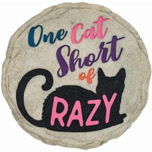 Spoontiques – Garden Décor – One Cat Short Stepping Stone – Decorative Stone for Garden