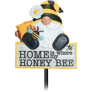 Spoontiques – Garden Décor – Garden Stake – Decorative Stake for Lawn and Yard – 24” High – Durable Weather Resistant Resin Sign for Home Décor – Bee Gnome Garden Stake
