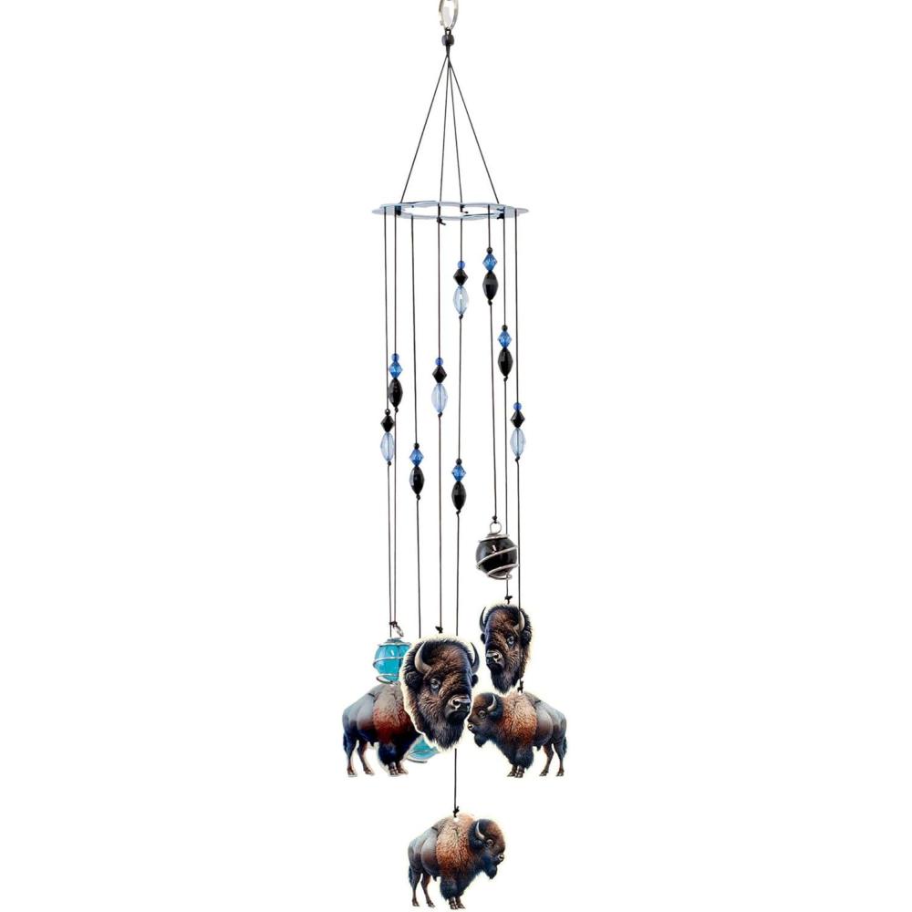 image:imageSpoontiques Buffalo Wind Chime  Outdoor Garden Dcor  Decorative Chimes for Yard Garden Backyard and Patio Decoration