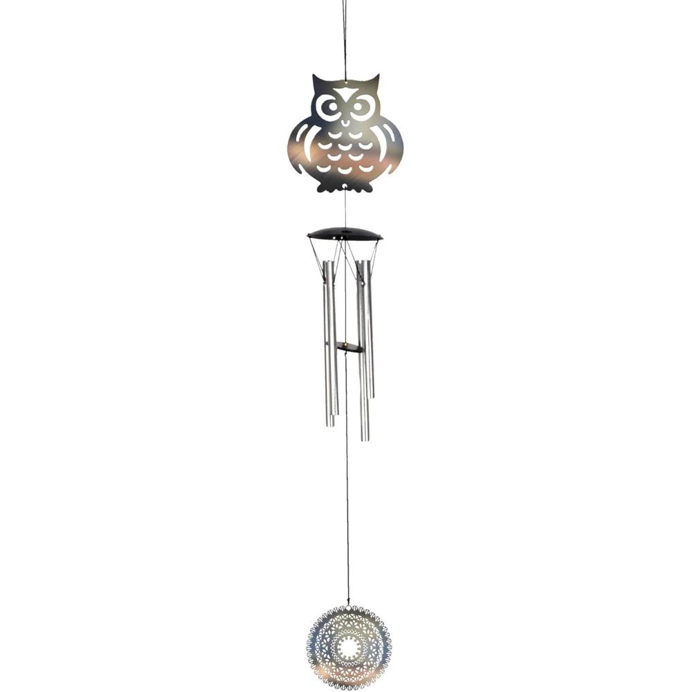 image:imageSpoontiques Owl Metal Wind Chime  Outdoor Garden Dcor  Decorative Chimes for Yard Garden Backyard and Patio Decoration