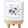 Spoontiques Better with Friends Planter – Hand Painted Resin Plant Pot for Indoor and Outdoor Use – Home and Garden Décor