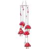 Spoontiques Mushrooms Hanging Red & White Silent Chimes with Beads – Outdoor Garden Décor – Decorative Chimes for Yard, Garden, Backyard and Patio Decoration
