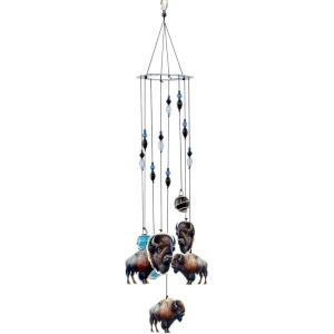 Spoontiques Buffalo Wind Chime – Outdoor Garden Décor – Decorative Chimes for Yard, Garden, Backyard and Patio Decoration
