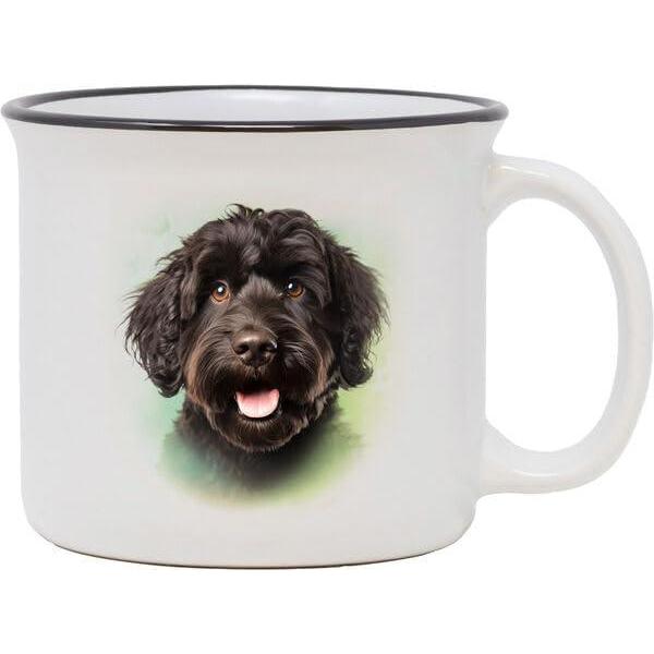image:imageSpoontiques Golden Retriever Ceramic Camper Mugs 14 Ounce Beverage Capacity Microwave and Dishwasher Safe 3 58 TallLabradoodle
