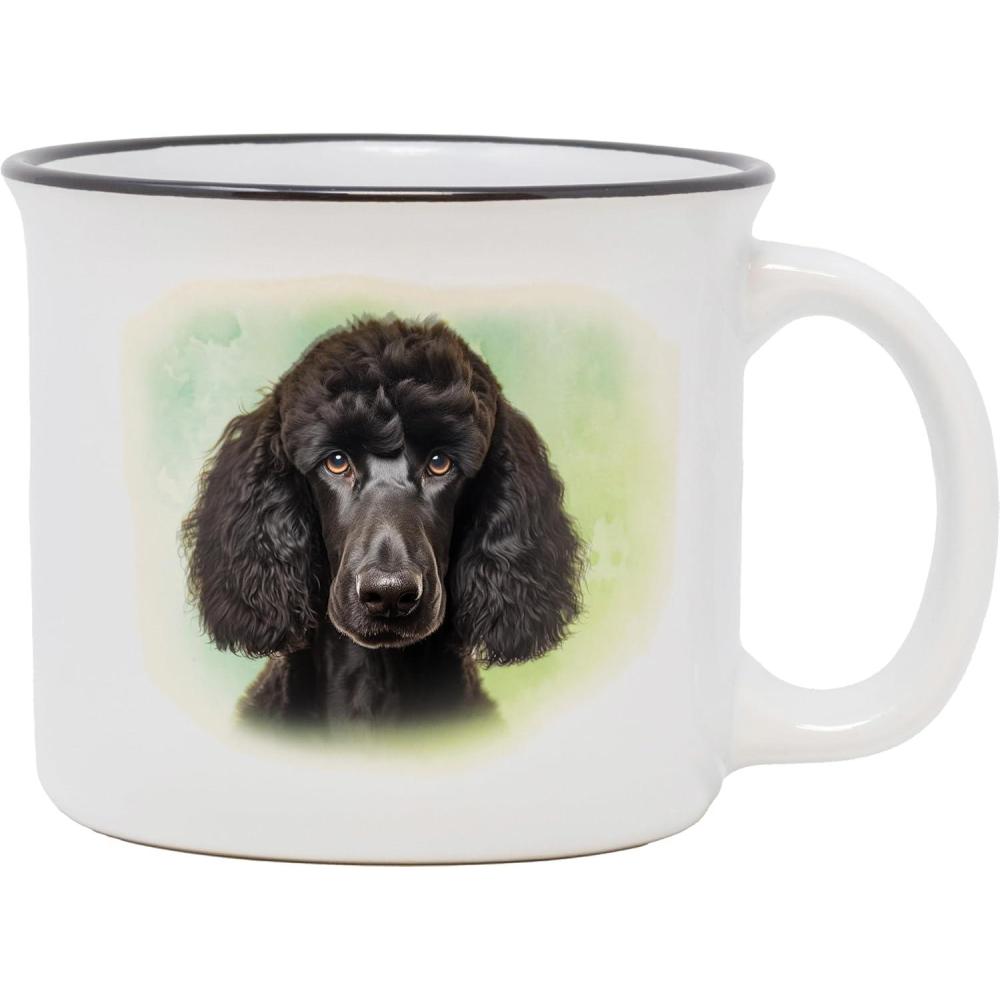 image:imageSpoontiques Poodle Ceramic Camper Mugs  14 Ounce Beverage Capacity  Microwave and Dishwasher Safe  3 58 Tall