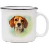 Spoontiques Beagle Ceramic Camper Mugs – 14 Ounce Beverage Capacity – Microwave and Dishwasher Safe – 3 5/8” Tall