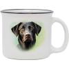 Spoontiques Black Lab Ceramic Camper Mugs – 14 Ounce Beverage Capacity – Microwave and Dishwasher Safe – 3 5/8” Tall