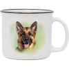 Spoontiques German Shepard Ceramic Camper Mugs – 14 Ounce Beverage Capacity – Microwave and Dishwasher Safe – 3 5/8” Tall