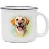 Spoontiques Yellow Lab Ceramic Camper Mugs – 14 Ounce Beverage Capacity – Microwave and Dishwasher Safe – 3 5/8” Tall