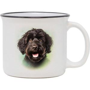 Spoontiques Golden Retriever Ceramic Camper Mugs – 14 Ounce Beverage Capacity – Microwave and Dishwasher Safe – 3 5/8” Tall(Labradoodle)