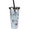 Spoontiques – Glitter Filled Acrylic Tumbler – Glitter Cup with Straw – 20 oz - Stainless Steel Locking Lid with Straw – Double Wall Insulated – BPA Free – Scatter Kindness