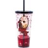 Spoontiques IT Horror Tumbler, 32oz – Liquid Filled Acrylic Cup with Straw – Locking Lid with Straw, Double Wall Insulated, BPA Free(Friday the 13th)