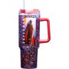 Spoontiques Superman Legacy 40oz Acrylic Travel Mug – Double Wall Acrylic with Sliding Lock Travel Lid and Straw – 11″ Tall