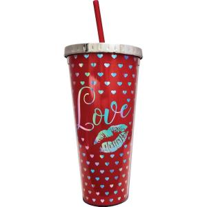 Spoontiques Love Foil Cup w/Straw