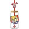 Spoontiques Christmas Story Glass w/Lid and Straw Charm, 20oz – 6.75” Tall Decorative Glass, Straw Included, Ideal for Hot & Cold Beverages
