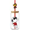 Spoontiques Joe Cool Glass w/Lid and Straw Charm, 20oz – 6.75” Tall Decorative Glass, Straw Included, Ideal for Hot & Cold Beverages
