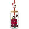 Spoontiques Peanuts Christmas Glass w/Lid and Straw Charm, 20oz – 6.75” Tall Decorative Glass, Straw Included, Ideal for Hot & Cold Beverages
