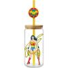 Spoontiques Wonder Woman Glass w/Lid and Straw Charm, 20oz – 6.75” Tall Decorative Glass, Straw Included, Ideal for Hot & Cold Beverages