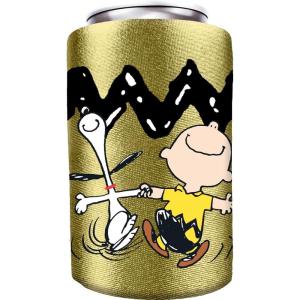 Spoontiques – Neoprene Can Cooler – Durable Insulated Neoprene Holder for Cans or Bottles – Metallic Finish with Glitter Accents – Perfect for Parties or Gifts – Peanuts