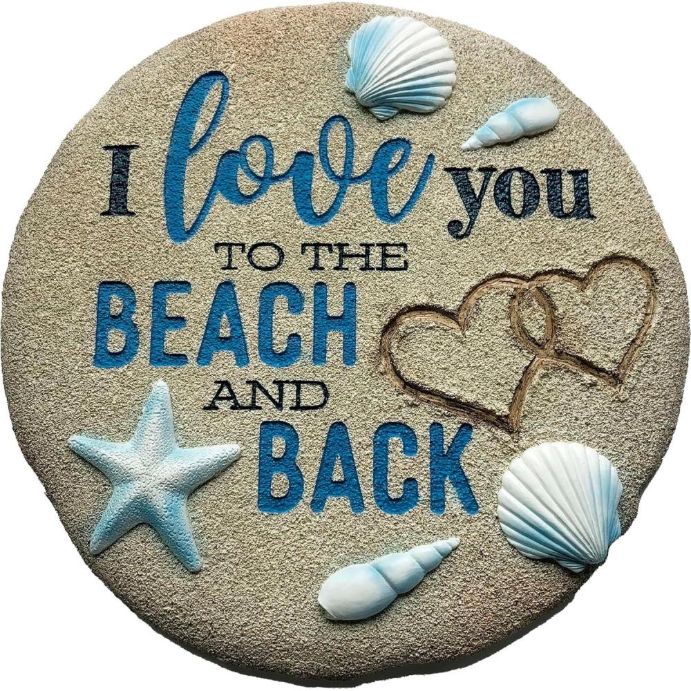 image:imageSpoontiques Stepping Stone Decorative Garden Stone for Yard Patio Garden or Walkway Outdoor or Indoor Home Decor Beach and Back Stepping Stone