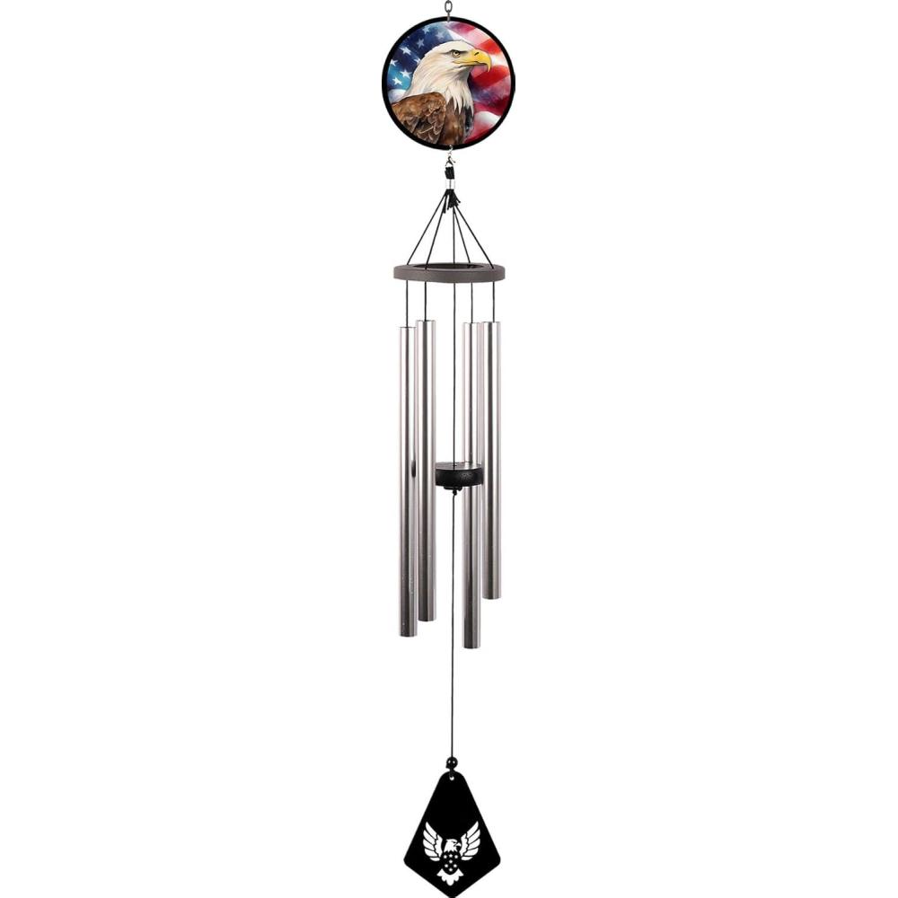 image:imageSpoontiques Americana Eagle Wind Chime Outdoor Garden Dcor Decorative Chimes for Yard Garden Backyard and Patio Decoration