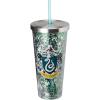 Spoontiques – Harry Potter Tumbler – Slytherin Glitter Cup with Straw – 20 oz – Acrylic – Green