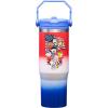 Spoontiques Peanuts Americana 30oz Stainless Steel Bottle – 10″ Tall, Twist Off Lid & Carrying Handle – Stainless Steel Outer Wall & Acrylic Inner Wall