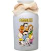 Spoontiques Peanuts Group Battery Powered Glass Lantern – Decorative 7.75” LED with Warm Light, Flameless & Cordless, Indoor & Outdoor Tabletop or Hanging Lantern, 2 AA Batteries Required