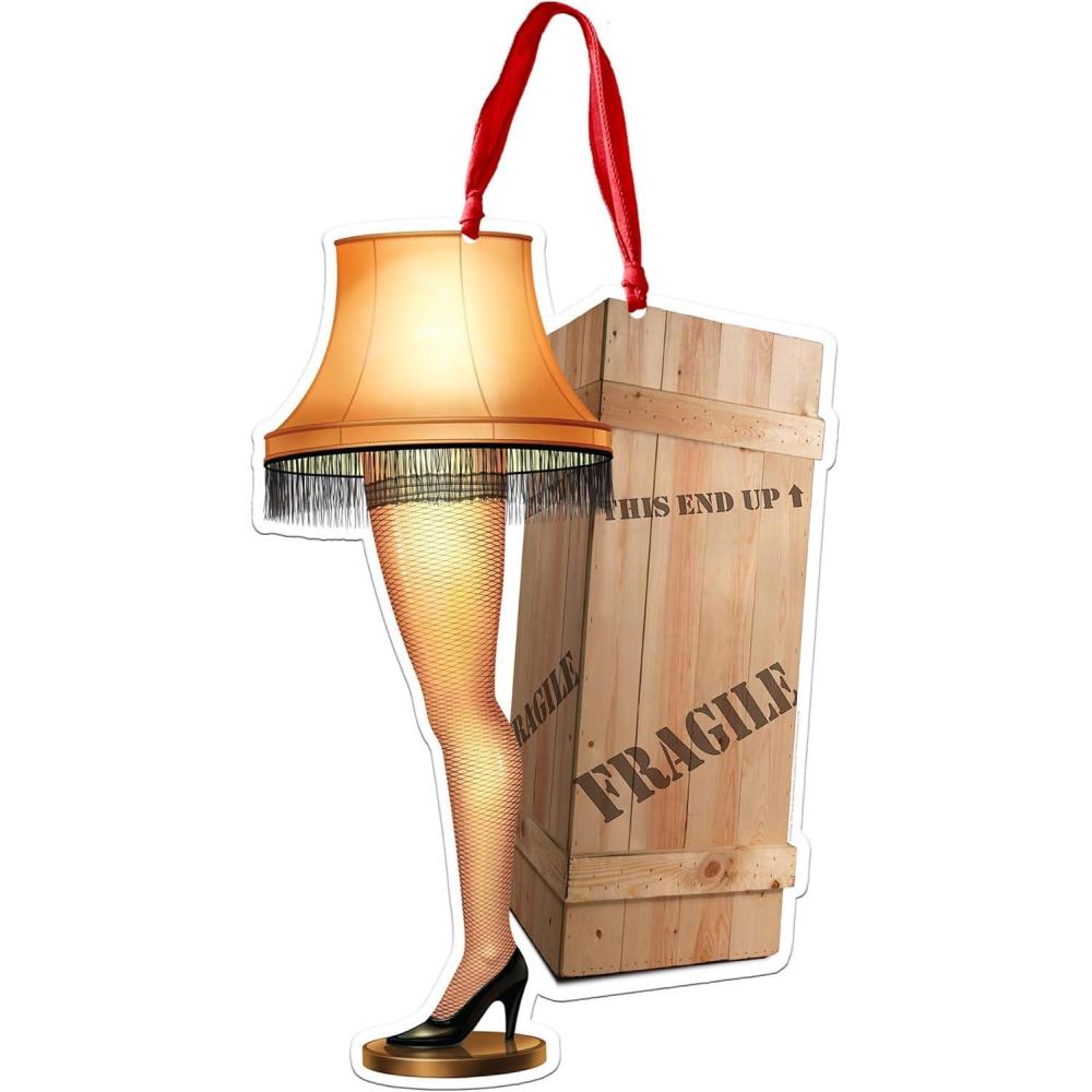 image:imageSpoontiques Door Dcor Sign  Weatherproof PVC Signs for Indoor or Outdoor Use Includes Decorative Ribbon for Hanging Leg Lamp Door Sign
