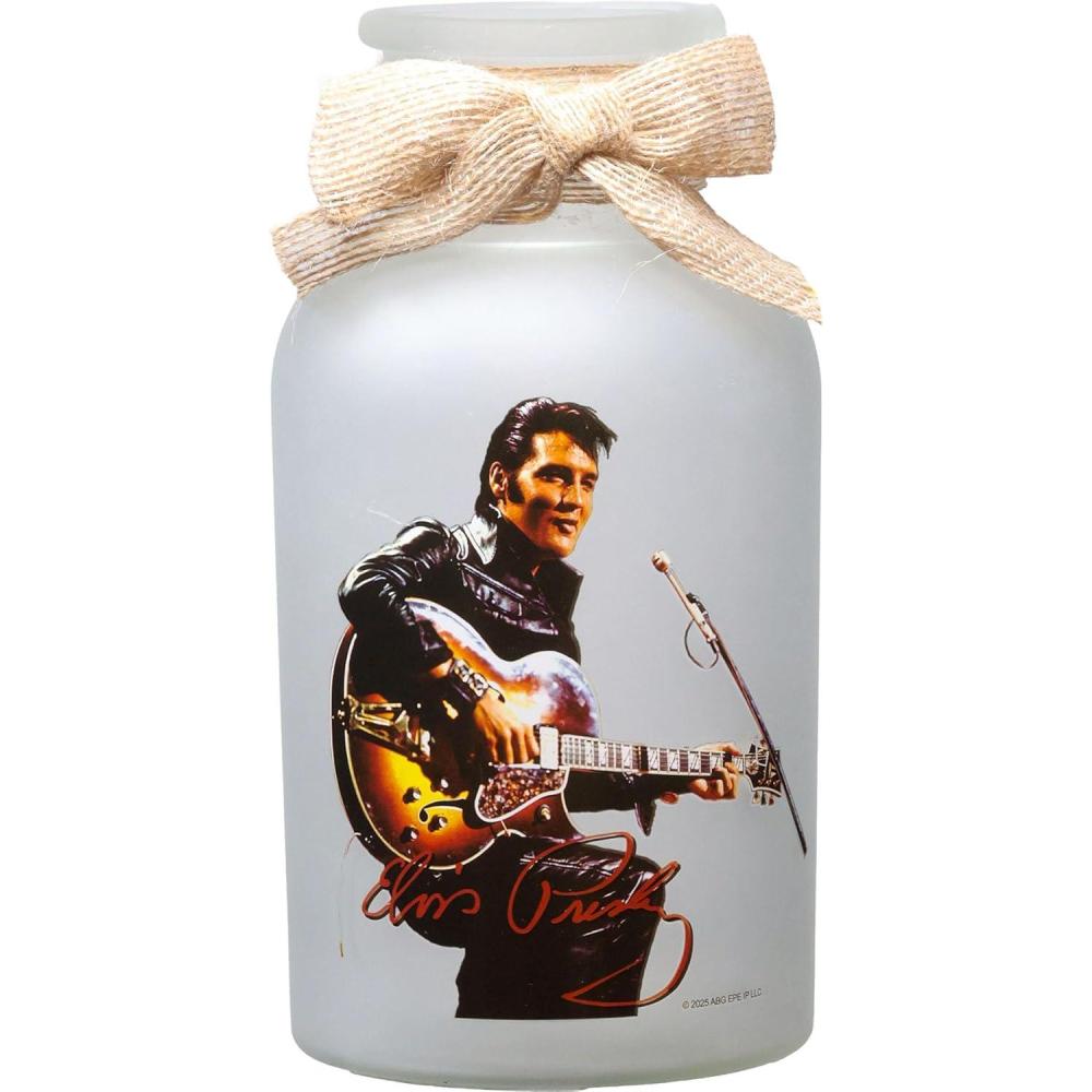 image:imageSpoontiques Elvis Battery Powered Glass Lantern Decorative 775 LED with Warm Light Flameless amp Cordless Indoor amp Outdoor Tabletop or Hanging Lantern 2 AA Batteries Required