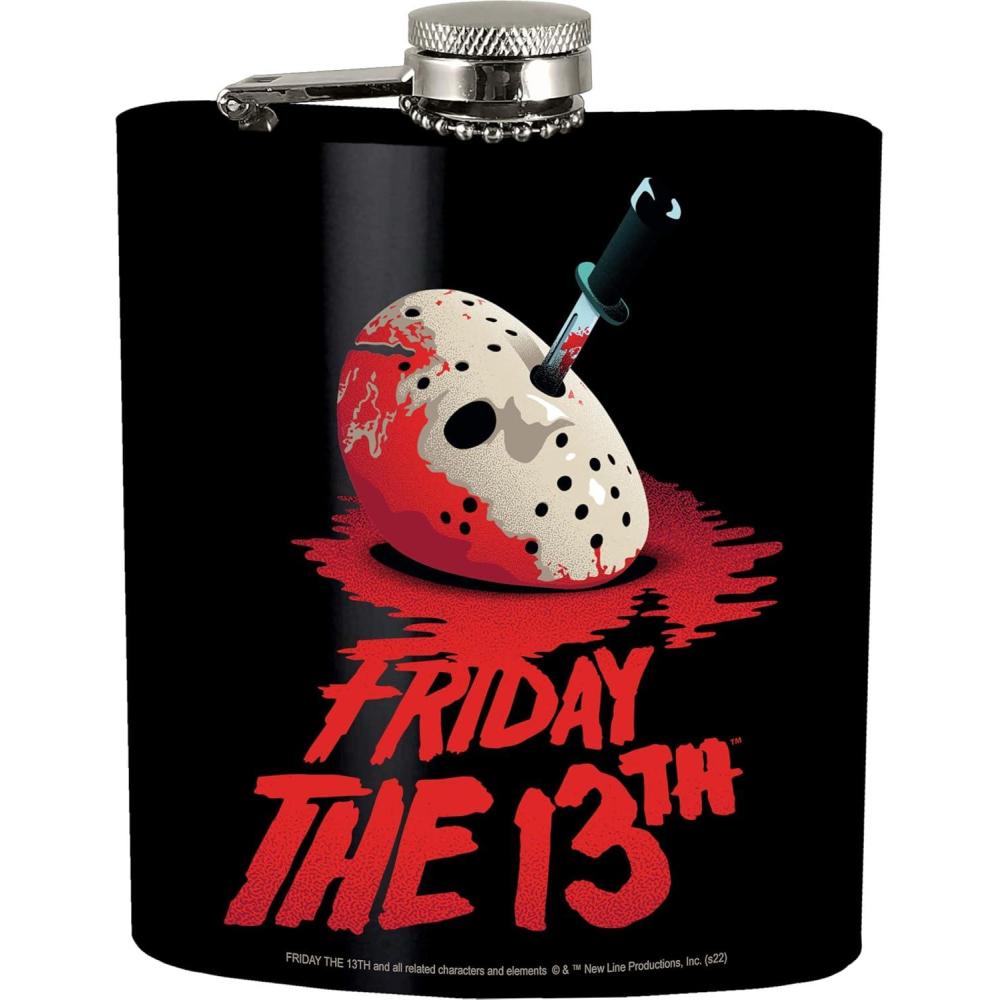 image:imageSpoontiques Friday the 13th Stainless Steel Hip Flask Functional Drinkware 7oz Liquid Capacity with Stainless Steel Refill Funnel 475 Tall Gift for Birthday Bachelor or Bachelorette Party