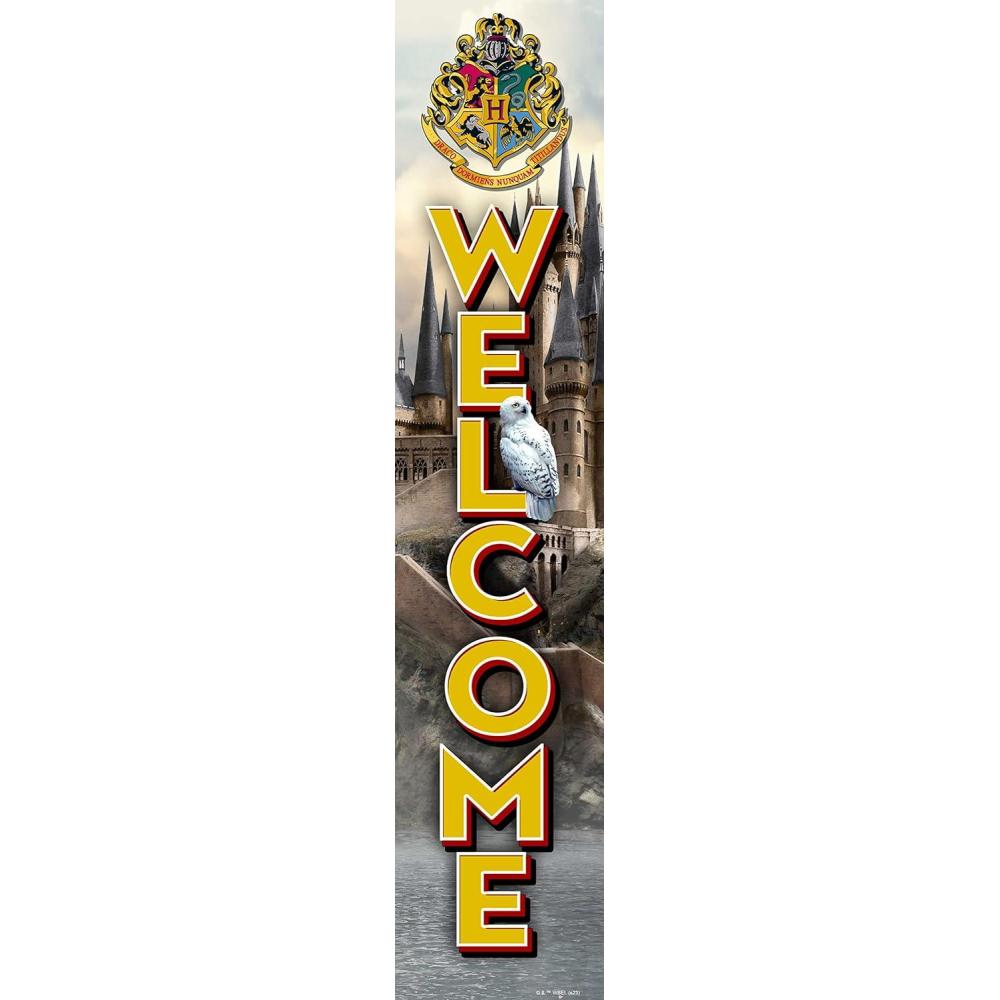 image:imageSpoontiques Harry Potter Welcome Porch Sign  Decorative Home Dcor Wooden Signs  Rustic Outdoor Decoration  Durable and Weatherproof  Entryway Decoration  8 x 40