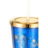 Spoontiques Harry Potter Acrylic Foil Cup with Straw, 20oz – Metallic Locking, Double Wall Insulated, BPA Free – Constellations