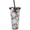 Spoontiques – Glitter Filled Acrylic Tumbler – Glitter Cup with Straw – 20 oz - Stainless Steel Locking Lid with Straw – Double Wall Insulated – BPA Free – Boo