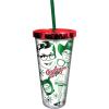 Spoontiques Acrylic Foil Cup with Straw, 20oz – Metallic Locking, Double Wall Insulated, BPA Free – A Christmas Story