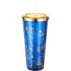 Spoontiques Harry Potter Acrylic Foil Cup with Straw, 20oz – Metallic Locking, Double Wall Insulated, BPA Free – Constellations