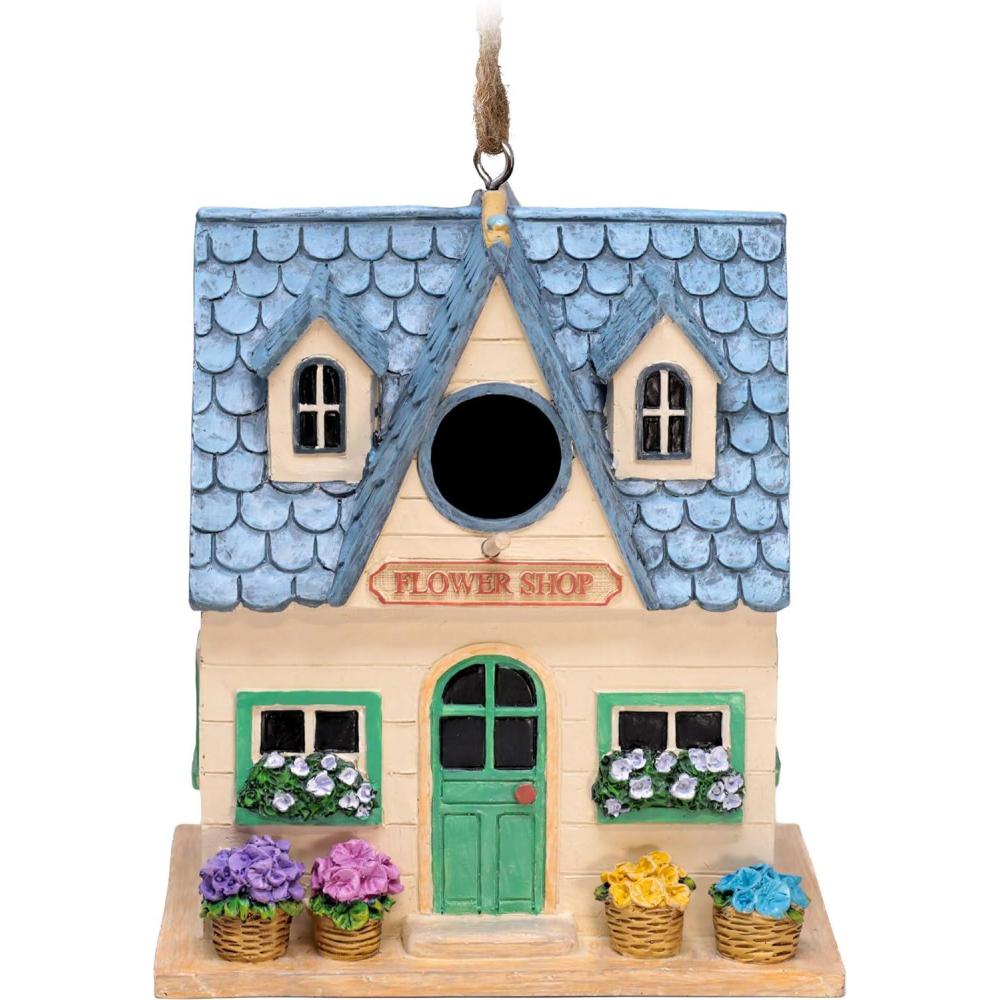 image:imageSpoontiques  Birdhouse  Garden Decor  Decorative for Yard and Garden Decoration  Hanging Novelty Outdoor Patio  Flower Shop